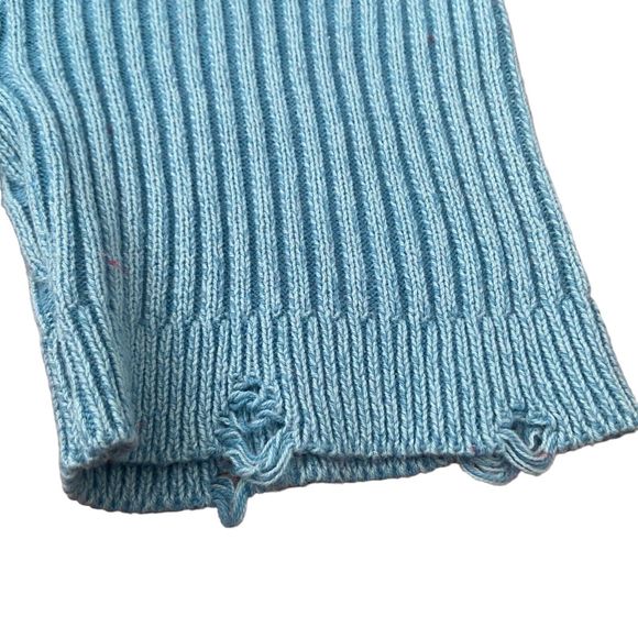 Out From Under Shorts Women Size S Knit Short Turquoise Elastic Waist Distressed - Picture 3 of 9